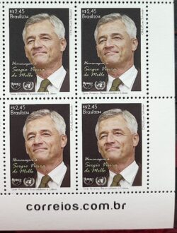 C 3375 Selo Sergio Vieira de Mello Personalidade UPAEP 2014 Quadra Vinheta Site