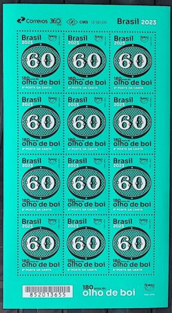 C 4109 Selo 180 Anos Olho de Boi 60 Reis 2023 Folha
