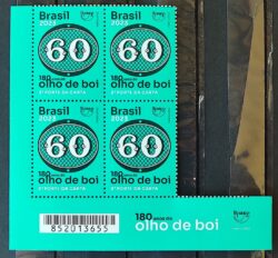 C 4109 Selo 180 Anos Olho de Boi 60 Reis 2023 Quadra Codigo de Barras