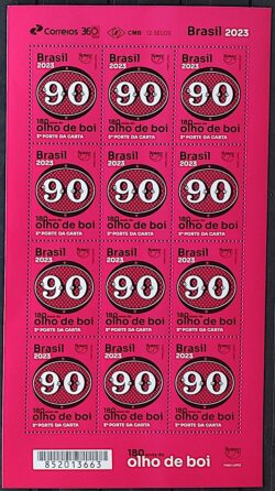 C 4110 Selo 180 Anos Olho de Boi 90 Reis 2023 Folha