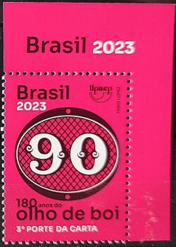 C 4110 Selo 180 Anos Olho de Boi 90 Reis 2023 Vinheta Brasil