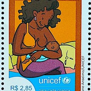 C 4111 Selo Dia Mundial da Amamentacao Mulher Crianca Saude UNICEF 2023 Serie Completa