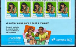 C 4113 Selo Dia Mundial da Amamentacao Mulher Crianca Saude 2023 Vinheta UNICEF 5 Unidades