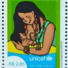 C 4113 Selo Dia Mundial da Amamentacao Mulher Crianca Saude UNICEF 2023 Verde