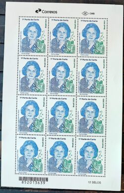 C 4107 Selo Lygia Fagundes Telles Literatura Mulher Oculos 2023 Folha