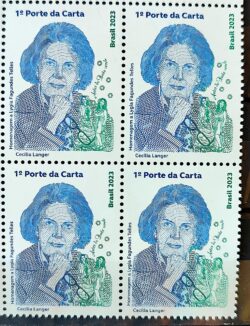 C 4107 Selo Lygia Fagundes Telles Literatura Mulher Oculos 2023 Quadra
