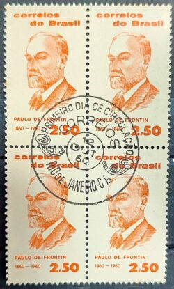 C 451 Selo Centenario Engenheiro Paulo de Frontin 1960 Quadra CBC RJ