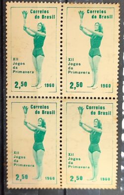 C 453 Selo Jogos da Primavera Mulher 1960 Quadra 4