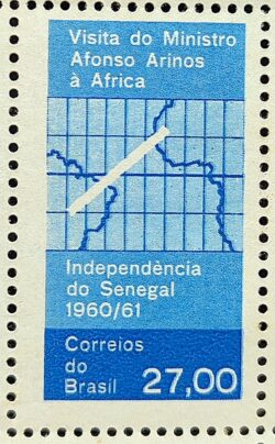 C 461 Selo Ministro Afonso Arinos Mapa Africa Senegal 1961