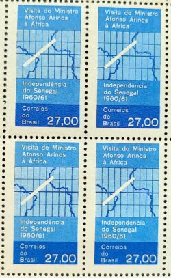 C 461 Selo Ministro Afonso Arinos Mapa Africa Senegal 1961 Quadra 2