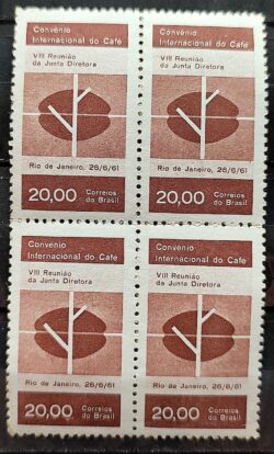 C 464 Selo Convenio Internacional do Cafe Bebida Economia 1961 Quadra 2