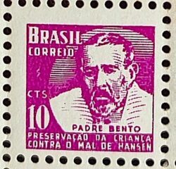 C 468 Selo Campanha Contra o Mal de Hansen Hanseniase Padre Bento Religiao Saude H7 1961