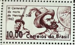 C 472 Selo Tricentenario Henrique Dias Militar 1962