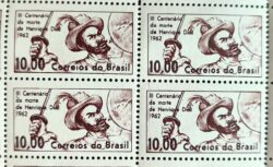 C 472 Selo Tricentenario Henrique Dias Militar 1962 Quadra