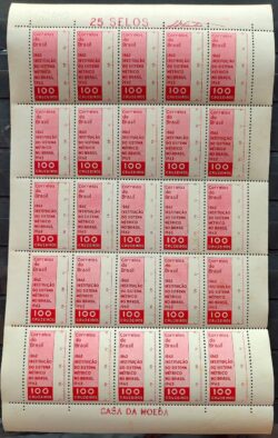 C 473 Selo Centenario da Instituicao do Sistema Metrico no Brasil 1962 Folha