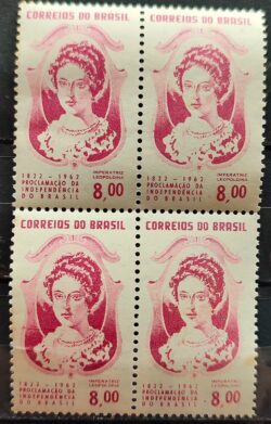 C 476 Selo Independencia do Brasil Imperatriz Leopoldina Monarquia 1962 Quadra