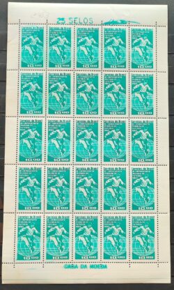 C 483 Selo Campeonato Mundial de Futebol Chile Mapa 1963 Folha