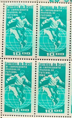 C 483 Selo Campeonato Mundial de Futebol Chile Mapa 1963 Quadra