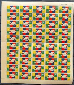 C 484 Selo Tricentenario dos Correios do Brasil Servico Postal Pomba Ave Passaro 1963 Folha