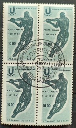 C 496 Selo Jogos Universitarios Educacao Esporte 1963 Quadra CBC RJ