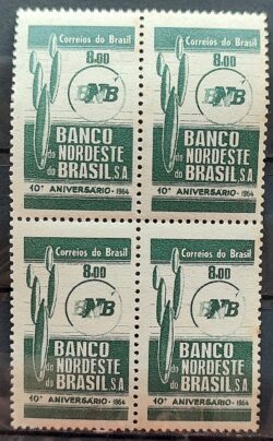 C 506 Selo Aniversario do Banco do Nordeste BNB Economia Cacto 1964 Quadra 2