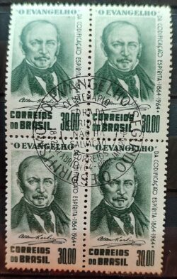 C 511 Selo Centenario da Codificacao Espirita Allan Kardec Espiritismo Religiao 1964 Quadra CBC RJ 1