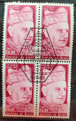 C 513 Selo Papa Joao XXIII Religiao Personalidade 1964 Quadra CBC SP 02