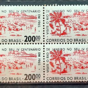 C 517 Selo 4 Centenario Cidade Rio de Janeiro Copacabana 1964 Quadra 1