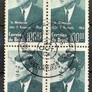 C 519 Selo Presidente dos Estados Unidos John Kennedy JFK Personalidade 1964 Quadra CBC RJ