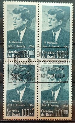 C 519 Selo Presidente dos Estados Unidos John Kennedy JFK Personalidade 1964 Quadra CBC SP