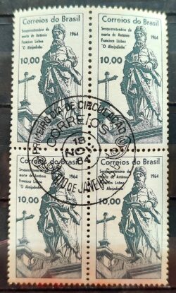 C 520 Selo Antonio Lisboa Aleijadinho Arte 1964 Quadra CBC RJ