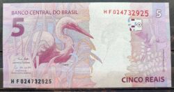 Cedula R$ 5 Reais Segunda Familia HF2925 Guedes e Campos FE