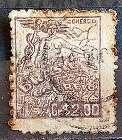 Selo Regular Cod RHM 472 Netinha Comercio CrS 2p00 Filigrana Q 1948 Circulado 2