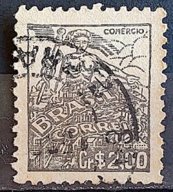 Selo Regular Cod RHM 472 Netinha Comercio CrS 2p00 Filigrana Q 1948 Circulado 4