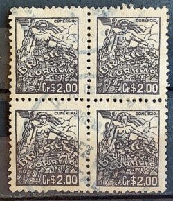 Selo Regular Cod RHM 472 Netinha Comercio CrS 2p00 Filigrana Q 1948 Circulado Quadra 4