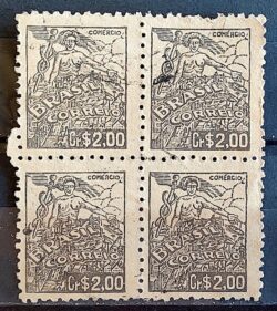 Selo Regular Cod RHM 472 Netinha Comercio CrS 2p00 Filigrana Q 1948 Circulado Quadra 5