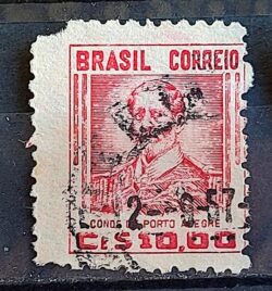 Selo Regular Cod RHM 474 Netinha Conde de Porto Alegre CrS 10p00 Filigrana Q 1949 Circulado 1