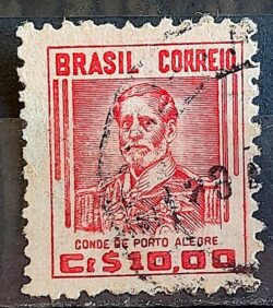 Selo Regular Cod RHM 474 Netinha Conde de Porto Alegre CrS 10p00 Filigrana Q 1949 Circulado 2