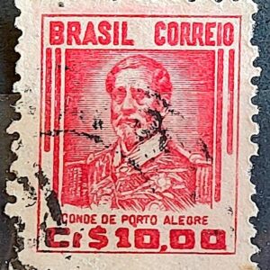 Selo Regular Cod RHM 474 Netinha Conde de Porto Alegre CrS 10p00 Filigrana Q 1949 Circulado 3
