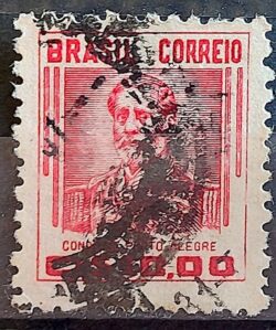 Selo Regular Cod RHM 474 Netinha Conde de Porto Alegre CrS 10p00 Filigrana Q 1949 Circulado 4