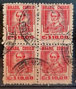 Selo Regular Cod RHM 474 Netinha Conde de Porto Alegre CrS 10p00 Filigrana Q 1949 Quadra Circulado 2