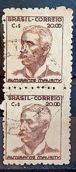 Selo Regular Cod RHM 475 Netinha Almirante Maurity CrS 20p00 Filigrana Q 1950 Dupla Circulado 11