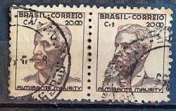 Selo Regular Cod RHM 475 Netinha Almirante Maurity CrS 20p00 Filigrana Q 1950 Dupla Circulado 2