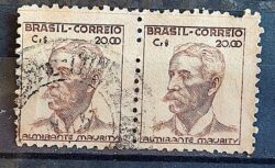 Selo Regular Cod RHM 475 Netinha Almirante Maurity CrS 20p00 Filigrana Q 1950 Dupla Circulado 5