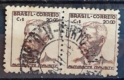 Selo Regular Cod RHM 475 Netinha Almirante Maurity CrS 20p00 Filigrana Q 1950 Dupla Circulado 6