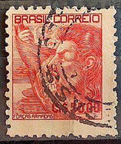 Selo Regular Cod RHM 476 Netinha Forcas Armadas CrS 50p00 Filigrana Q 1951 Circulado 3