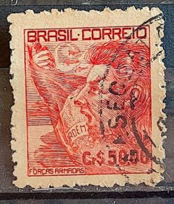 Selo Regular Cod RHM 476 Netinha Forcas Armadas CrS 50p00 Filigrana Q 1951 Circulado 7