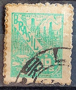 Selo Regular Cod RHM 481 Netinha Petroleo 10 cts Filigrana Q 1948 Circulado 6