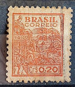 Selo Regular Cod RHM 482 Netinha Trigo CrS 0p20 Filigrana Q 1947 Circulado 11