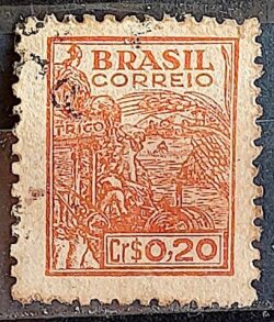Selo Regular Cod RHM 482 Netinha Trigo CrS 0p20 Filigrana Q 1947 Circulado 2